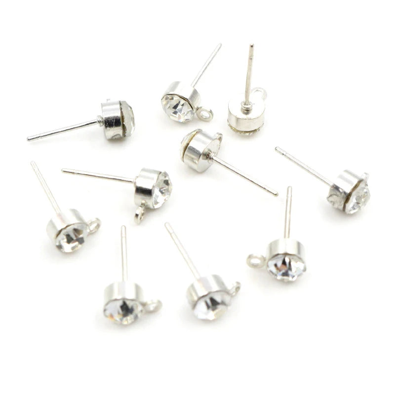 Ohrringe Pins mit Zirkon 4/5/6mm