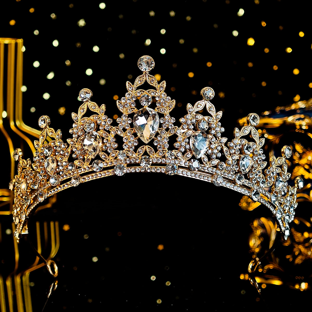 Elegante Kristall Brautkrone