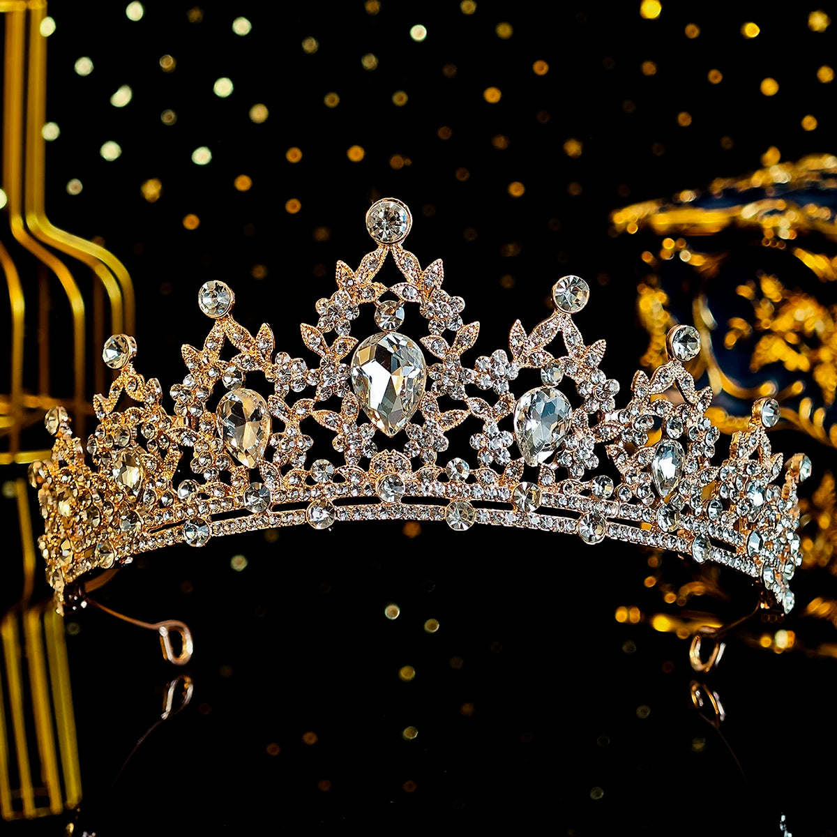 Elegante Kristall Brautkrone