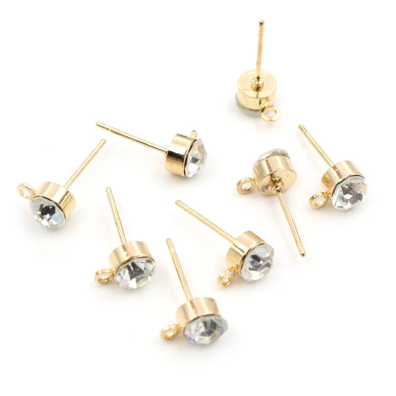 Ohrringe Pins mit Zirkon 4/5/6mm
