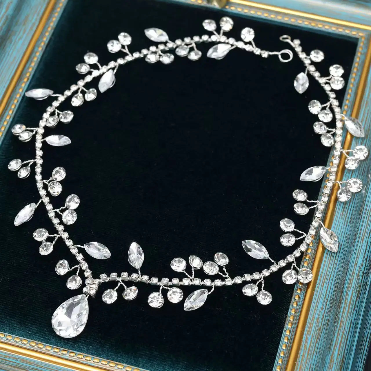 Sparkly Rhinestone Stirnkette Kristall Kopfstück für Braut