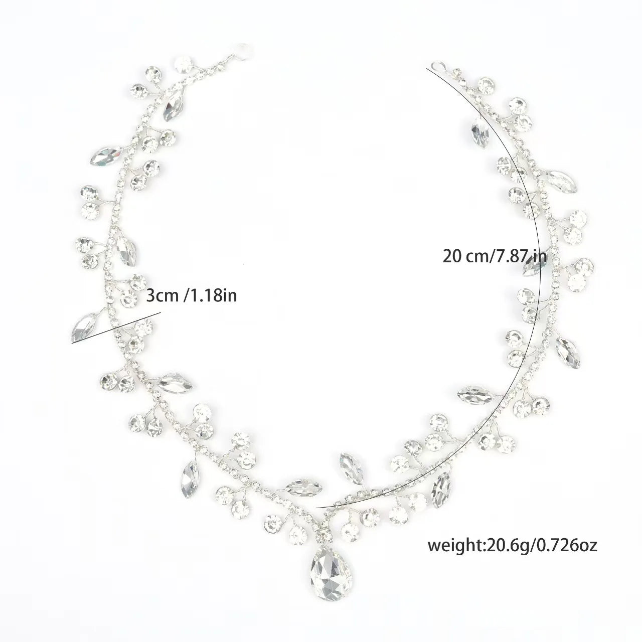 Sparkly Rhinestone Stirnkette Kristall Kopfstück für Braut