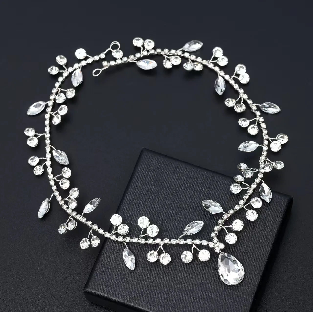 Sparkly Rhinestone Stirnkette Kristall Kopfstück für Braut