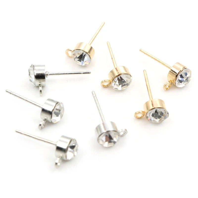 Ohrringe Pins mit Zirkon 4/5/6mm