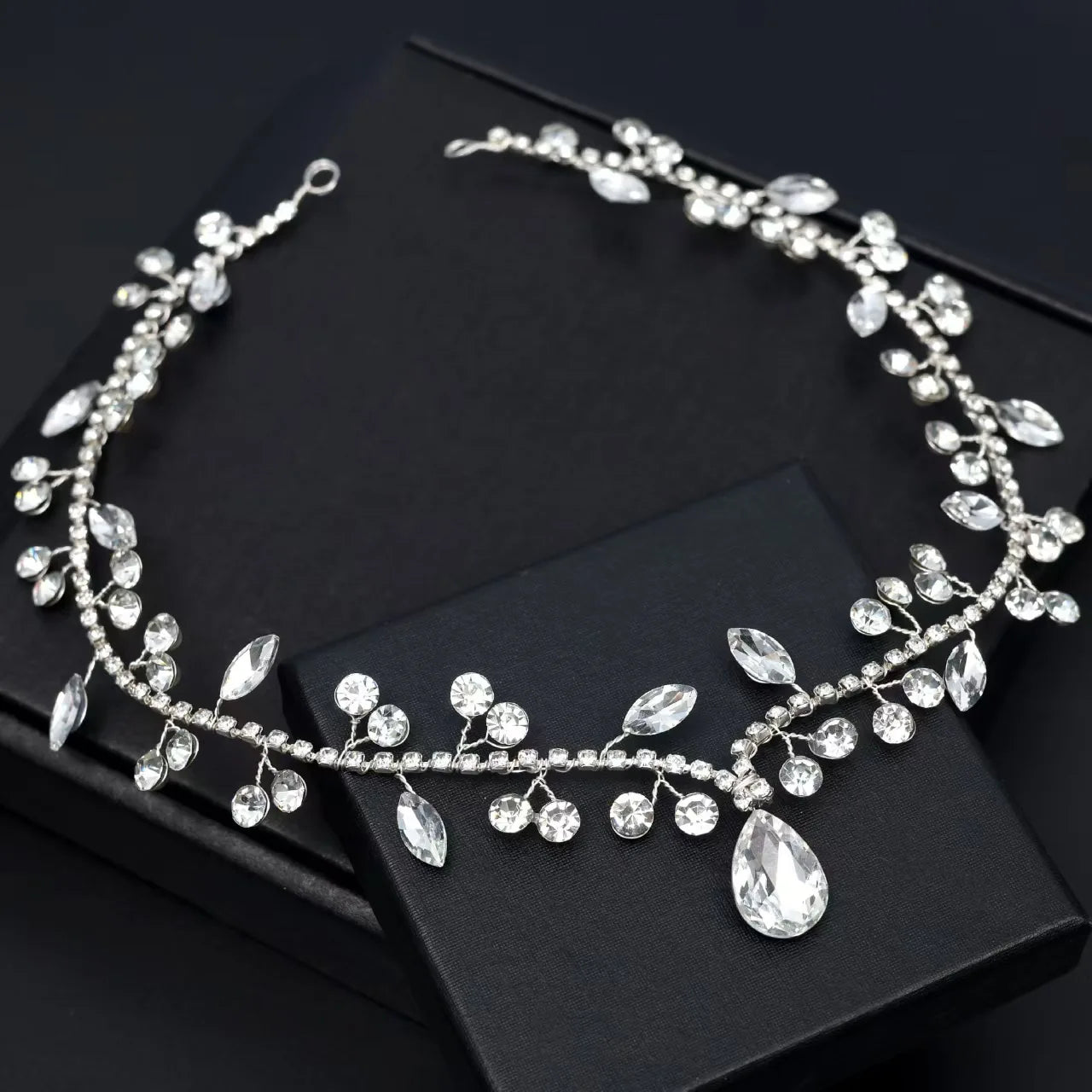 Sparkly Rhinestone Stirnkette Kristall Kopfstück für Braut