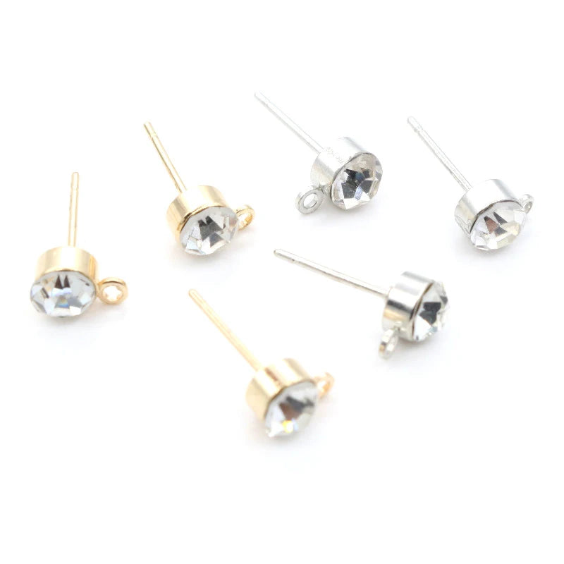 Ohrringe Pins mit Zirkon 4/5/6mm