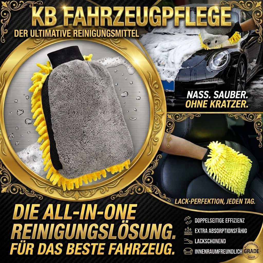 Autowaschhandschuh Korallenfarbener Handschuh, weich, kratzfest, multifunktional, dick, für Autowäsche, Autowachs-Detailing-Pinsel